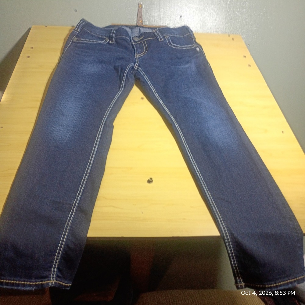 Silver Jeans Suki Leggings Women 33x29 Dark Blue Contrast Stitch Slim Mid Rise